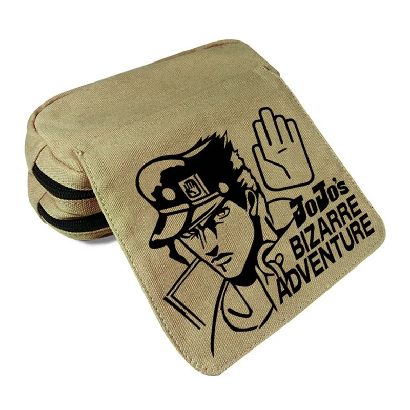JoJo's Bizzare Adventure ручки сумки двойной слой холст молния Школа Пенал чехол канцелярская коробка портмоне
