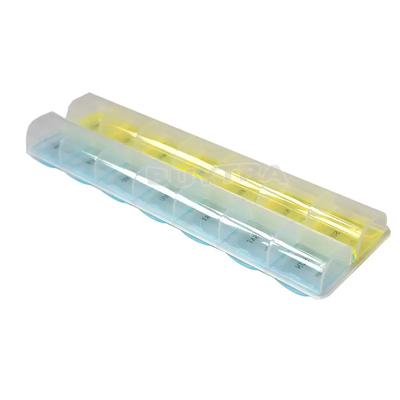 7 Day Style Pill Medicine Kit Tablet Pillbox Dispenser Organizer Case with 14 Compartments Pill Box Multicolor Container Weekly