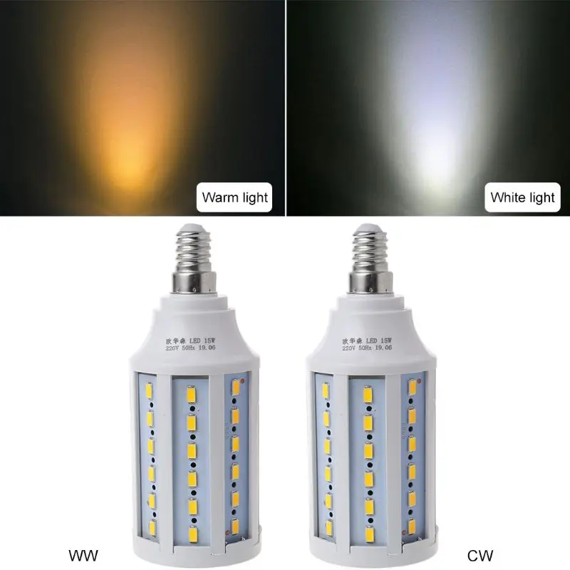 E14 светодиодный энергосберегающий светильник 15 Вт AC 220 В теплый/холодный белый свет Кукуруза лампа 5730 SMD для украшения дома AXYC