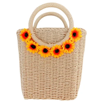 

Handbag Flower Straw Bag Ladies Hand-Woven Beach Handbag Messenger Bag Coin Purse