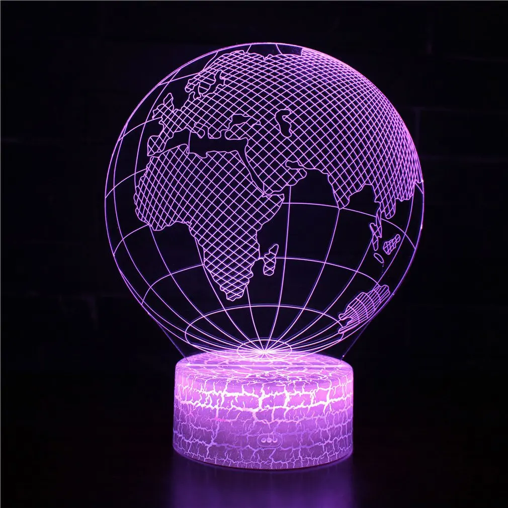 

Globe Series Acrylic Panel Design 3D LED Night Light illusion Table Desk Lamp Christmas Gift for Child Kids Home Decor