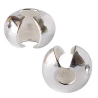 solid 925 sterling silver crimp cover beads, Round Covers Crimp End Beads Stopper Spacer Beads For Diy Jewelry Making Findings