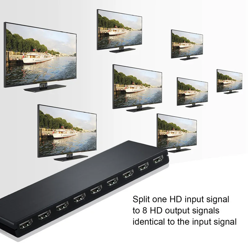4K 1x8 HDMI Splitter Audio Video Distributor Converter for DVD Xbox PS4 Laptop P