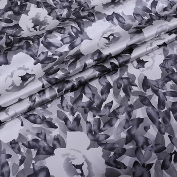 

Vintage Floral Peony Printing Summer Silk Stretch Satin Fabric