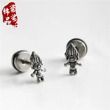 

Fashion Bohemian retro Titanium Steel Stud Earrings Cartoon earrings Earrings Piercing Jewelry For men