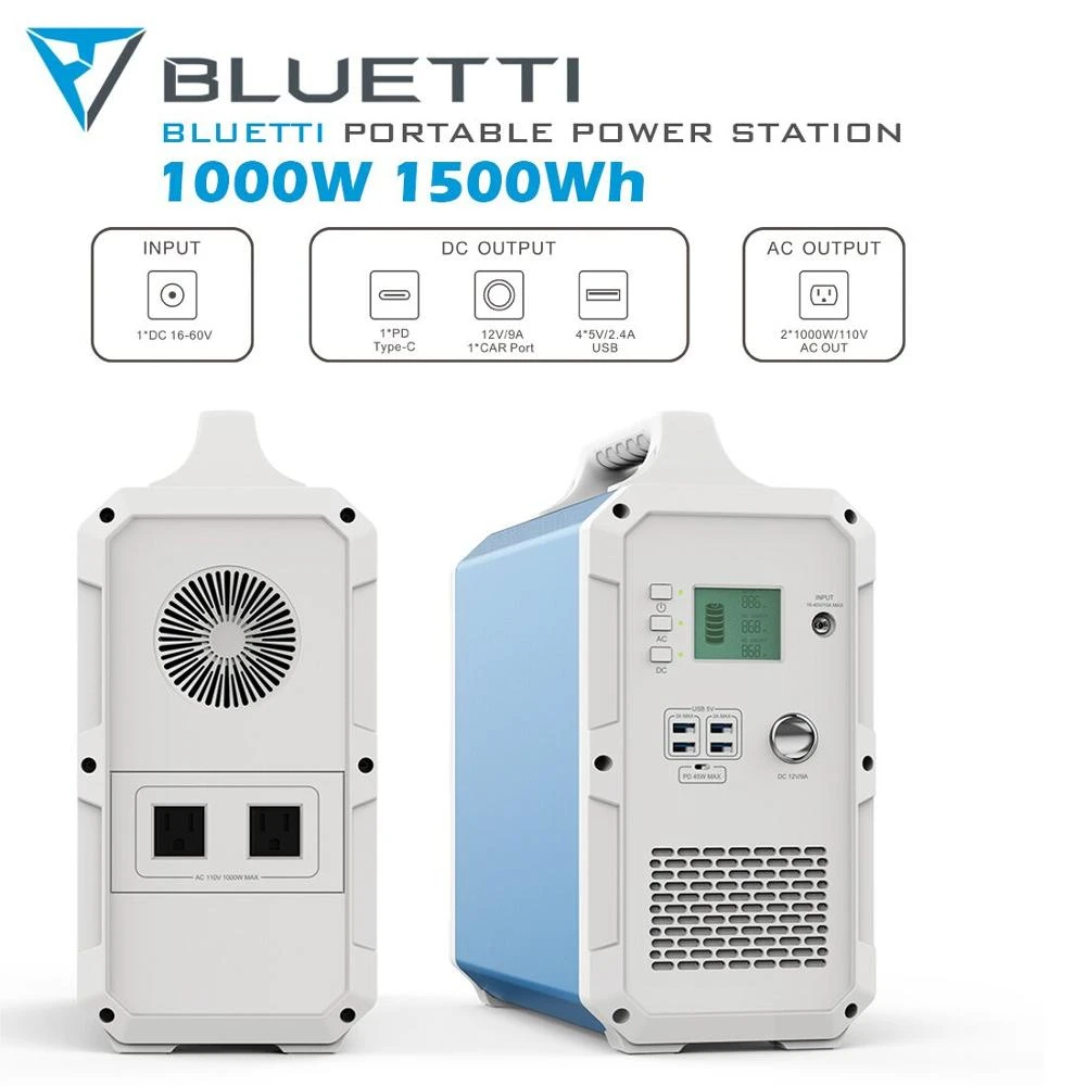 BLUETTI EB55 Portable Power Station 700W 537Wh LiFePO4 Battery Pack Solar Generator with 4 AC Outlets, 100W USB-C, Regulated 12V DC, Emergency Backup Power for Outdoor Camping Home Vanlife