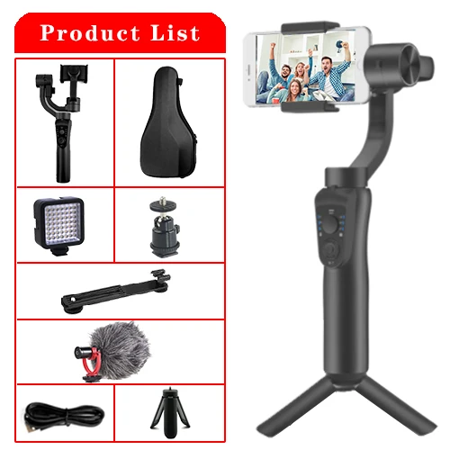 Orsda 3 оси ручной смартфон Gimbal сотовый стабилизатор держатель для телефона iPhone 11 Pro Plus samsung S9 S8 Gopro hero6 Экшн камера - Цвет: S5B-E-SET