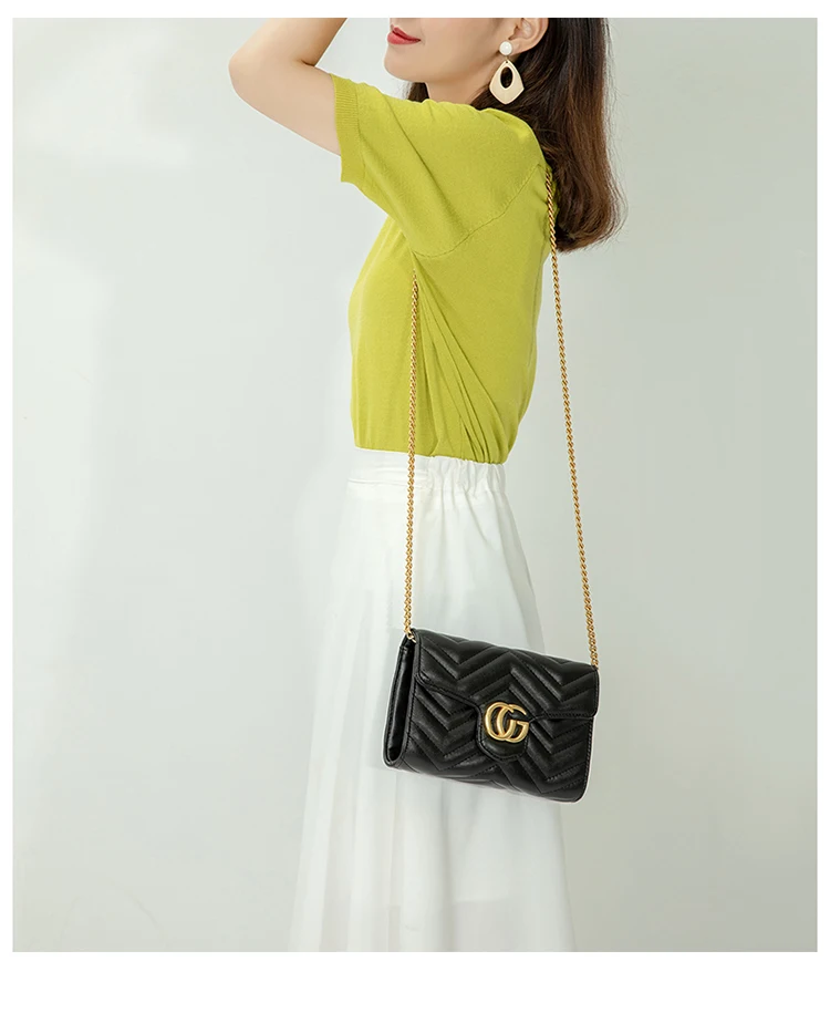 Роскошные Сумки женские Сумки для дам дизайнерские модные трендовые сумки через плечо Корея стиль Маленькая цепочка полоса бренд