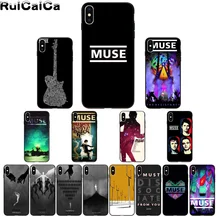 RuiCaiCa Muse Band мягкий резиновый черный чехол для iPhone X XS MAX 6 6S 7 7plus 8 8Plus 5 5S XR