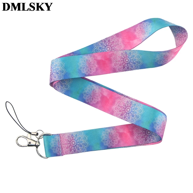 DMLSKY звезды Йога шнурок для ключей ремешки для ключей значок ID Мобильный телефон Веревка шеи ремешки подарки M3872