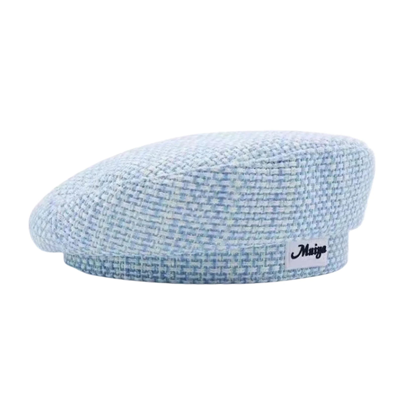 

Women Beret with Plaid Pattern, Retro Style Letter Sign Spring and Autumn Clothing Accessories
