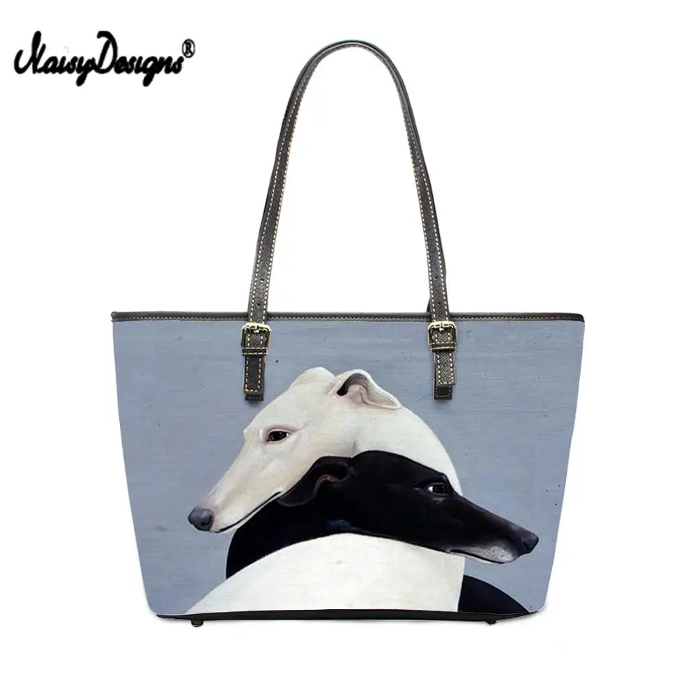 

NOISYDESIGNS Greyhound Handbag Greyhound Top-handle Bags Wide University Leather Tote Bag Woman Pattern Print Handbags