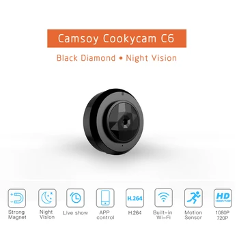 

HD 1080P Security Camera C6 Multi-fuction Wearable Body Camera with Magnet Car Monitor AP IP Connection Night Vision Recording