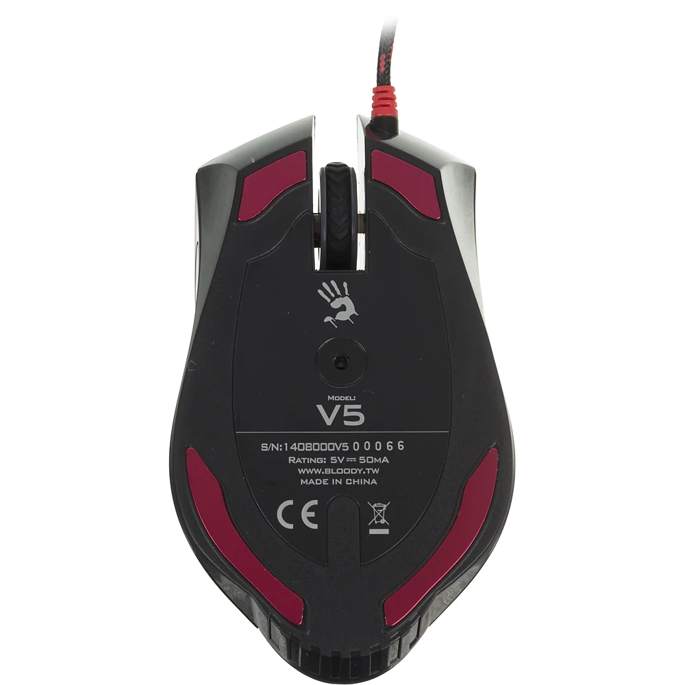 Мышь A4 Bloody V5M черный оптическая(3200dpi) USB игровая(8but
