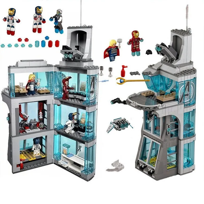 

Marvel 511Pcs Star Wars Surprise Superhero Iron Man Attack Avengers Tower Model Building Blocks Compatible Legoinglys Starwars