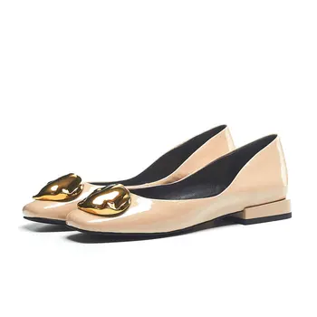 

Genuine Leather Women Pumps Classic Design square Toe Concise Elegant Basic low heels Shoes Spring Summer Shoes Woman