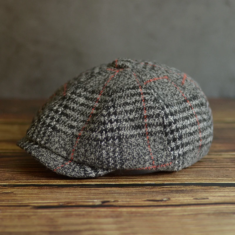 Autumn Winter Men's Newsboy Hat Wool Blend Male Beret Men And Women England Gatsby Retro Hat Driver Flat Cap Cotton Newsboy Cap