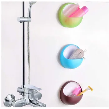 New In Plastic Suction Cup Soap Toothbrush Box Dish Holder Bathroom Shower Accessory Household Merchandises Free Shipping Items 5