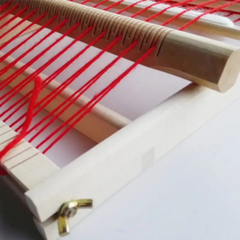 Mini Kids Wooden Weaving Loom Kit Handheld Knitting Machine for Kids Children DIY Crafts Tool Toys
