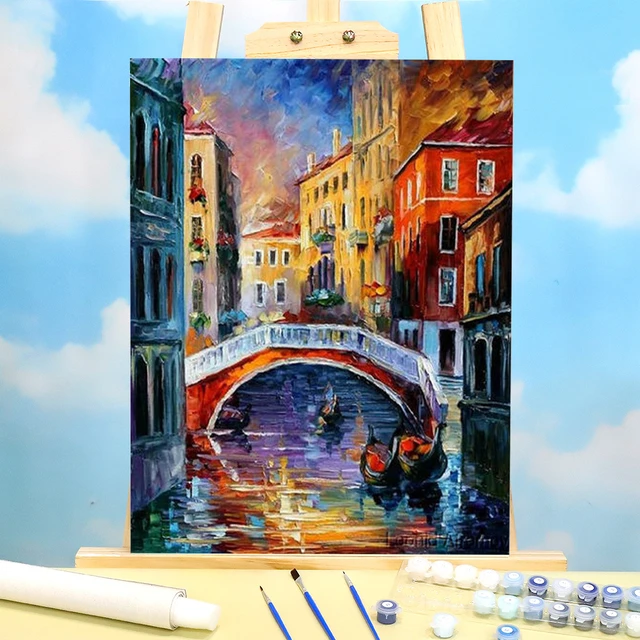 Venice Canal DIY Oil Acrylic Painting Kit Paint By Numbers with