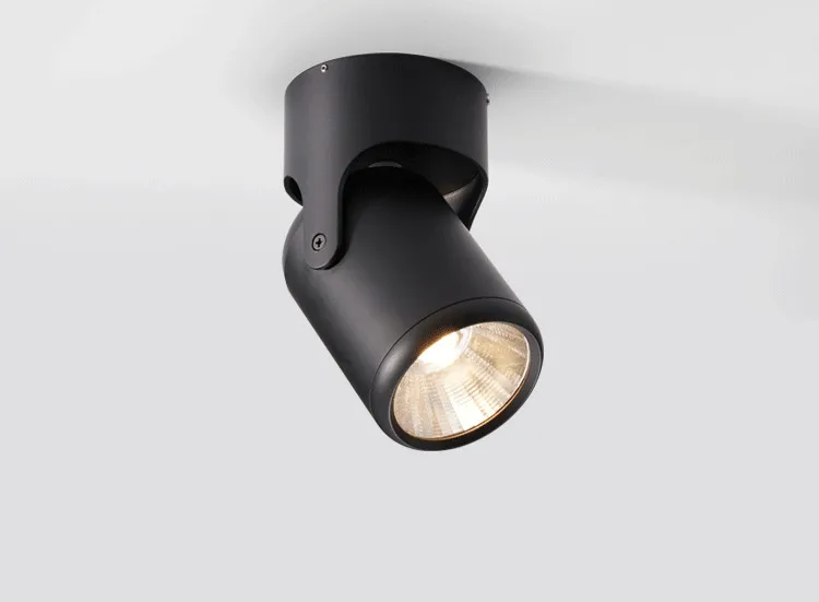 White Black Dimmable Rotating LED Downlights Surface Mounted Adjustment COB AC85-265V 8W 10W 12W 15W LED Ceiling Lamp Spot light