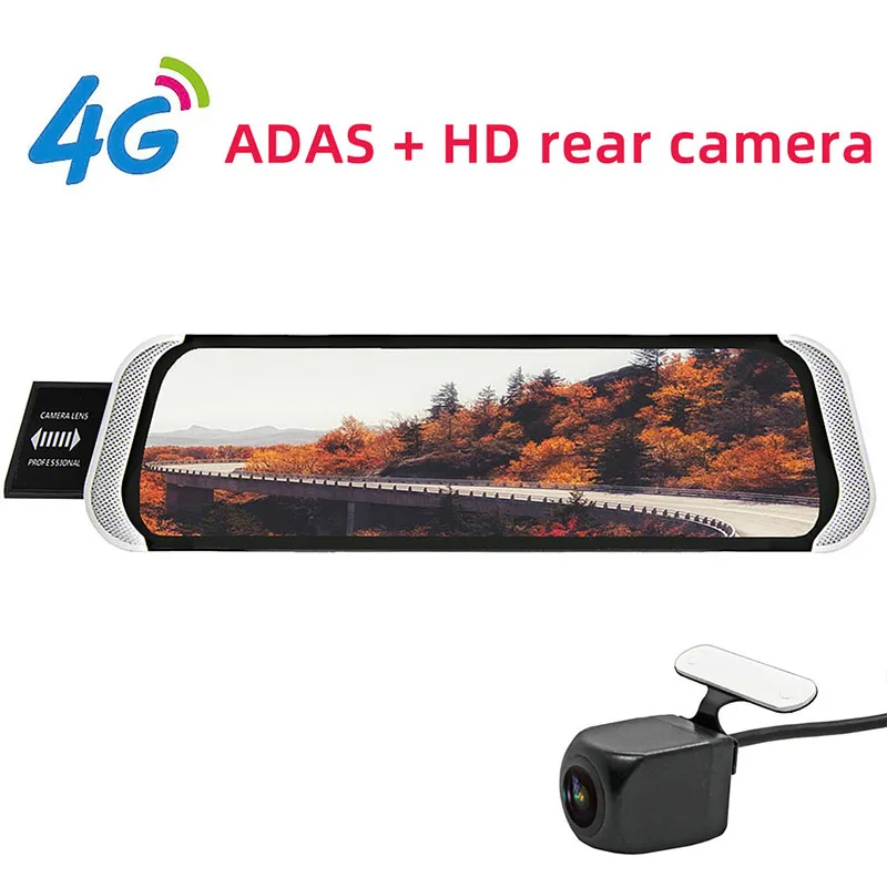 4 г FHD 1080 P Автомобильный dvr 10 дюйм зеркало заднего вида монитор android gps Wi-Fi видео регистратор автомобильный с Обратный кам - Название цвета: 4G With HD rear cam