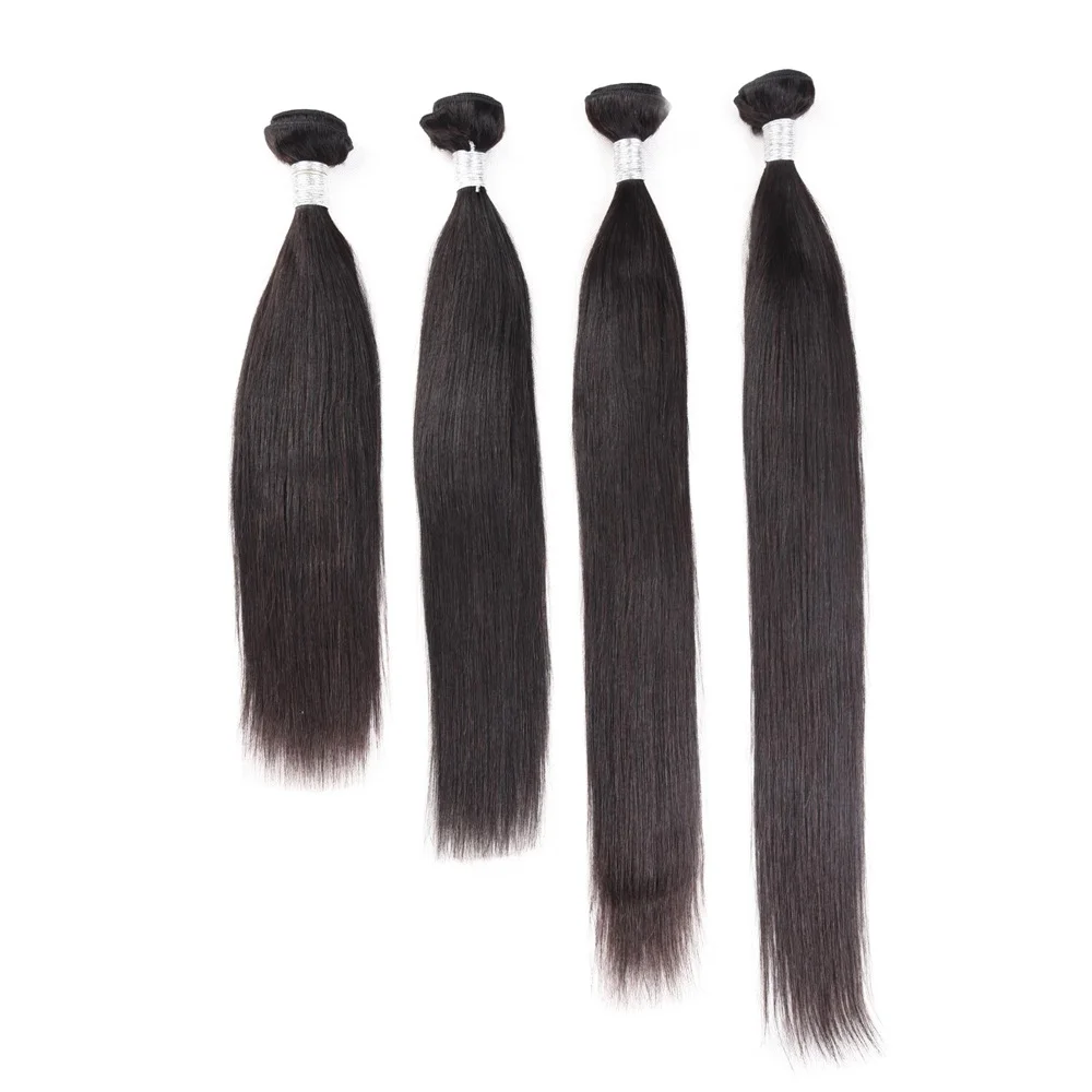 Human Hair Bundles 4 Bundles Straight Hair Bundles Human Remy HairBundles Natural Black Hair Extension Human Bundle Deals Woman