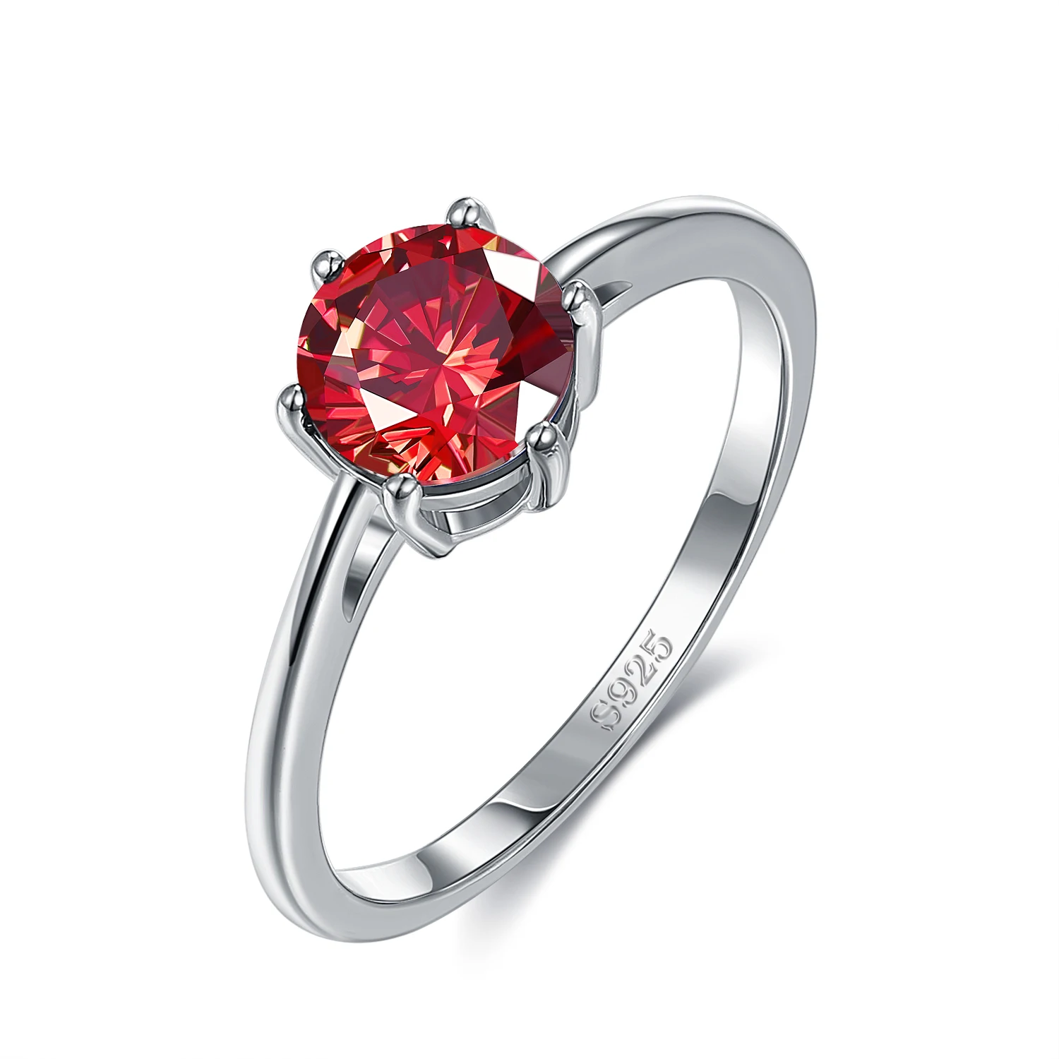 Модное женское кольцо, 925 пробы, серебряные кольца для невесты, для свадьбы, для девочек, женское кольцо на палец с кубическим цирконием, роскошные ювелирные изделия, подарки - Цвет основного камня: Красный