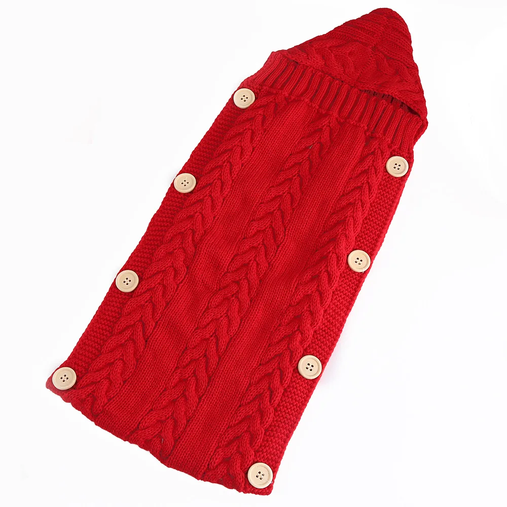 Теплое детское одеяло мягкий детский спальный мешок для ног Хлопковый вязаный Конверт для новорожденных пеленок аксессуары для коляски спальные мешки - Цвет: Красный