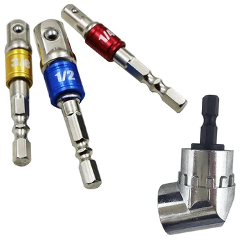 

3pcs Lengthened Pole Socket Conversion Post Adapter Chrome Vanadium Steel Electric Impact Driver Hex Drill Ratchet Bit