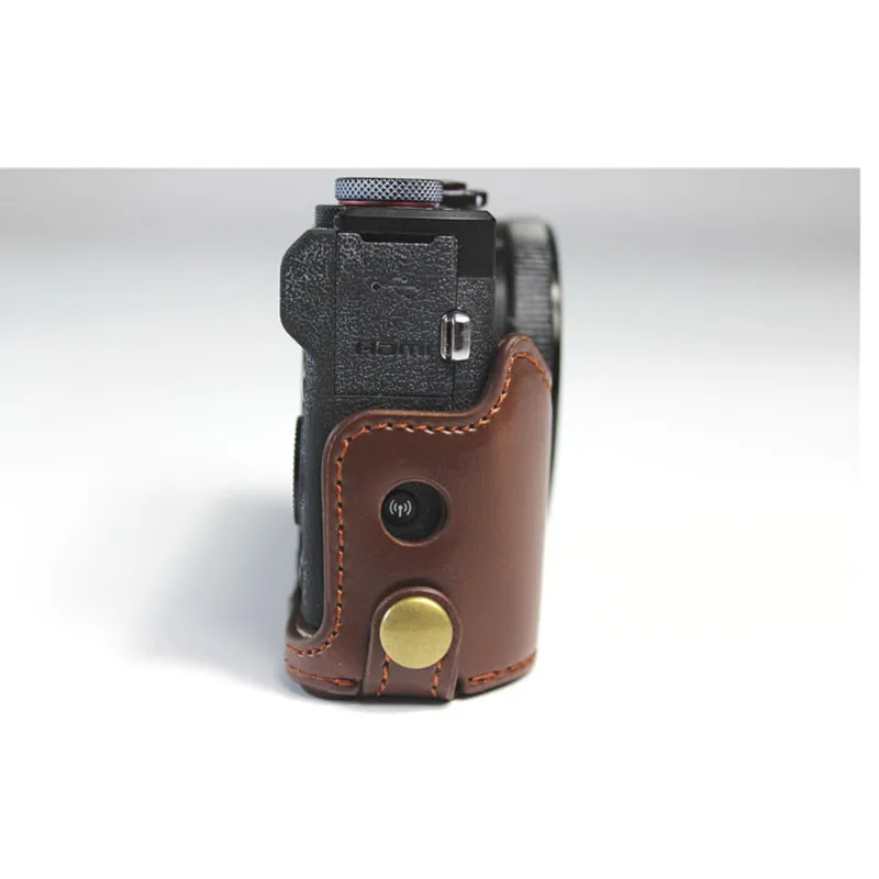 Портативный чехол из PULeather для камеры, сумка для Canon G7 X Mark III G7XIII G7X3 G7XM3, защитная полуоболочка с отверстием для батареи