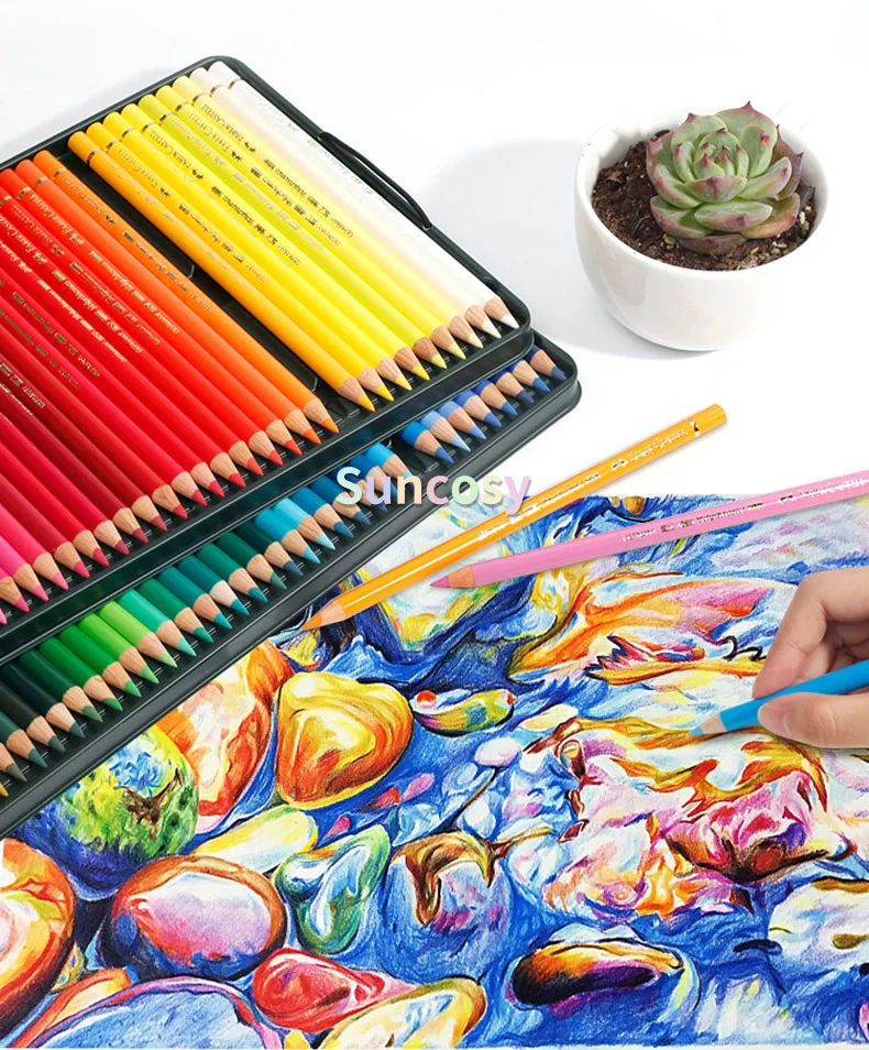 Faber-Castell Polychromos Coloured Pencils, Oil-Based, Drawing & Shading,  Artist Pencils Available In Tins of 12, 24, 36, 60 - AliExpress