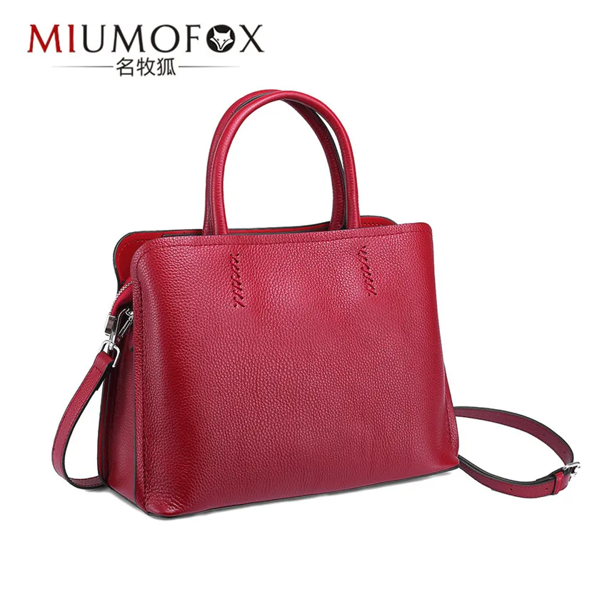 Модные новые роскошные сумки, женские сумки, дизайнерские женские ручные сумки, Большая вместительная сумка из натуральной кожи на плечо, сумка-тоут, сумка-мешок - Цвет: Красный