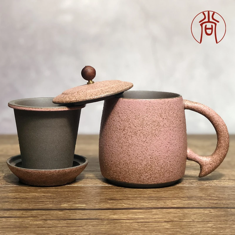 Ручная работа круглый хит керамическая чашка с крышкой Pu'er фильтр для чашки чая офисные чашки подарок путешествия кунг-фу чай посуда для напитков