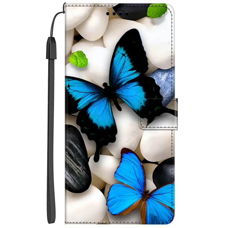 Elegant PU Leather Book Wallet Phone Case with Magnetic Closure and Card Holder Feature