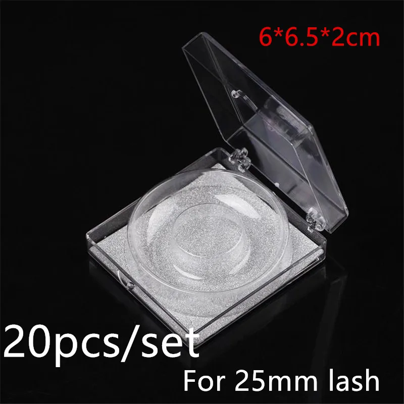 Professional 20pcs/set Empty Eyelash Storage Case For 25mm Lashes Eyelash Box Packaging Holder Compartment For Makeup Tool 40#