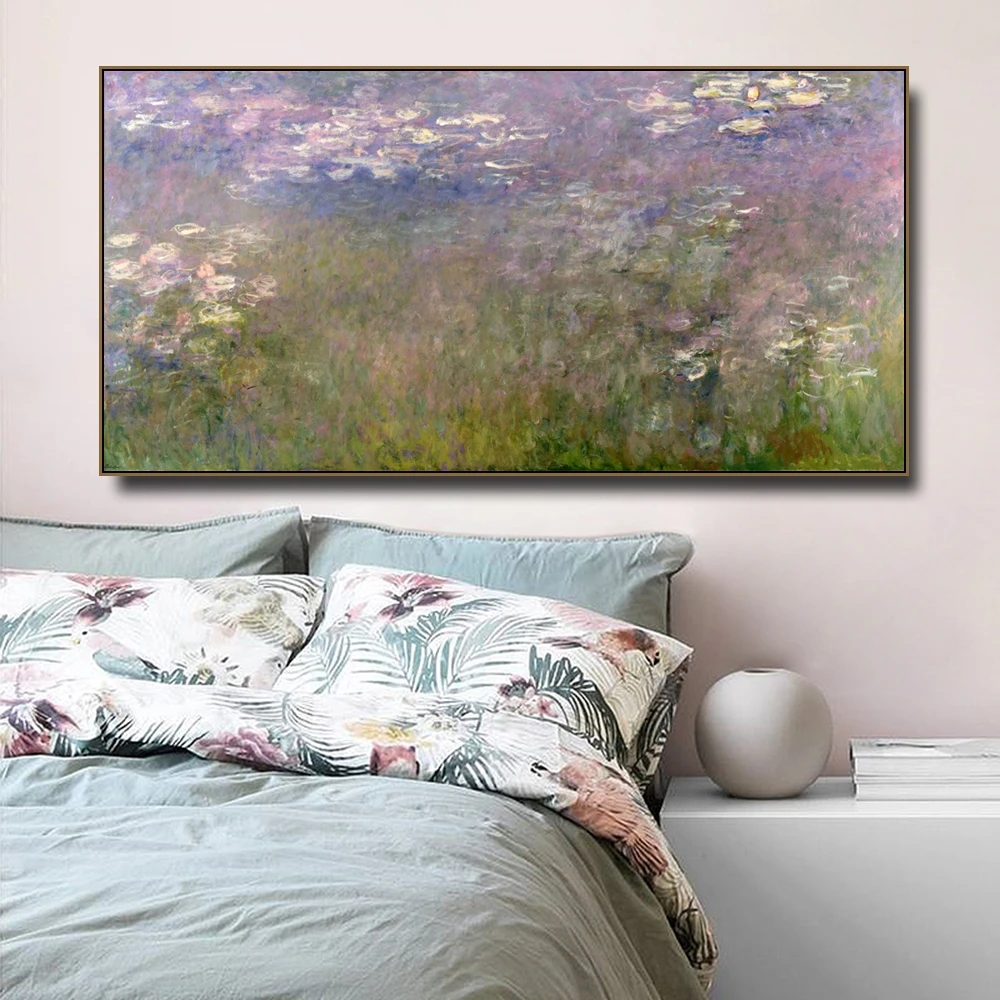 Водяные лилии от Monet на холсте живопись и каллиграфия постер с принтом декор стен
