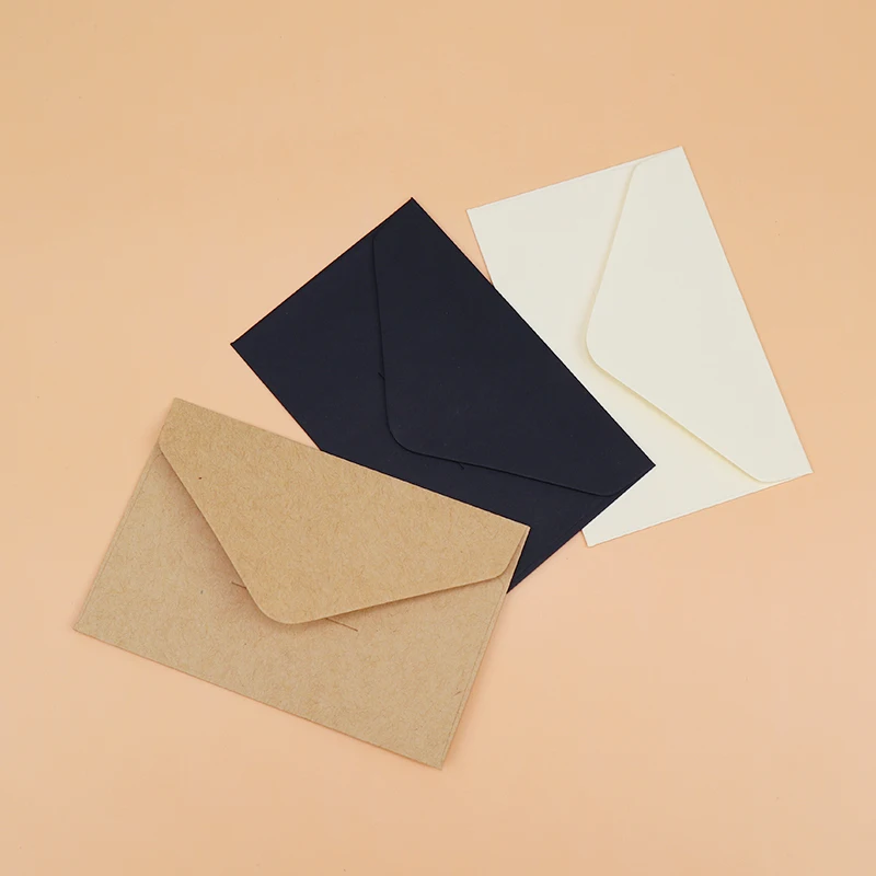 40PCS Classical White Black Kraft Blank Mini Paper Window Envelopes Wedding Invitation Envelope Gift Envelope