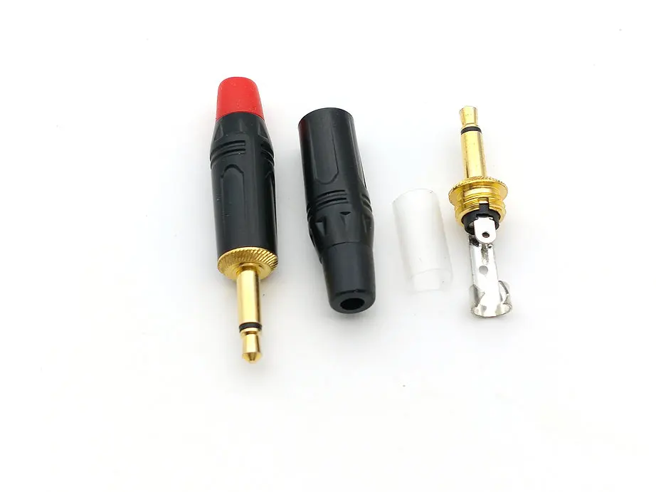 

400pcs 3,5mm Mono Stecker Draht Stecker Gold connector adapter