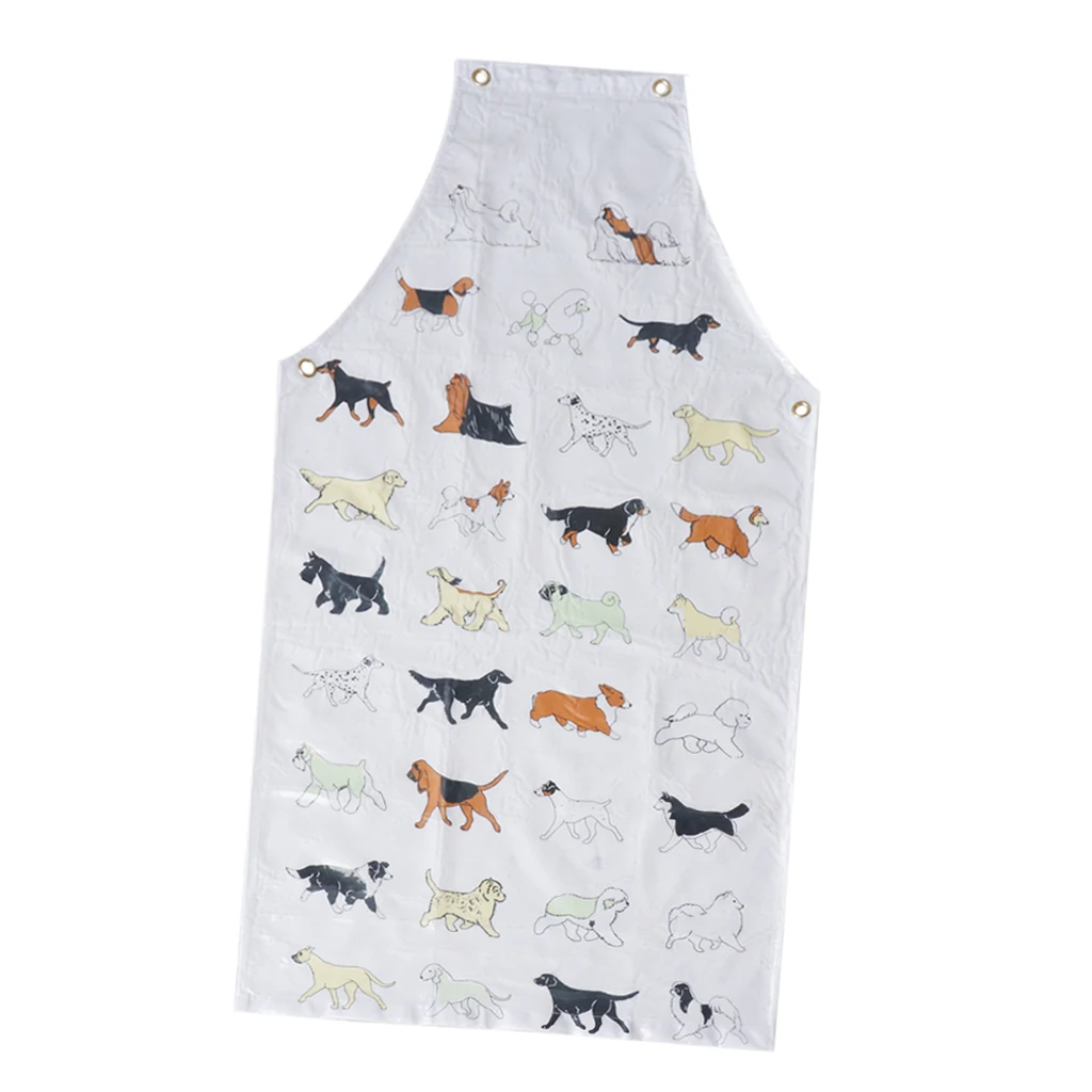 Waterproof Aprons Anti-adhesive PVC Aprons For Professional Groomers, White