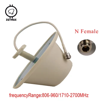 

ZQTMAX vhf uhf antenna 360 degree omnidirectional Ceiling N Female Connector for Mobile Signal Amplifier cdma