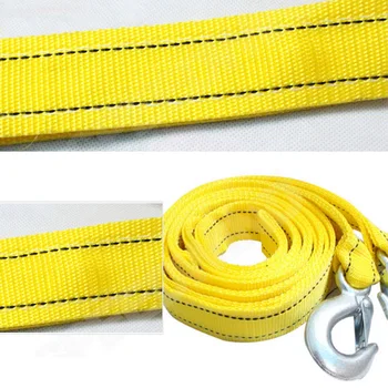 

New 4M Heavy Duty 5 Ton Car Tow Cable Towing Pull Rope Strap Hooks Road Recovery