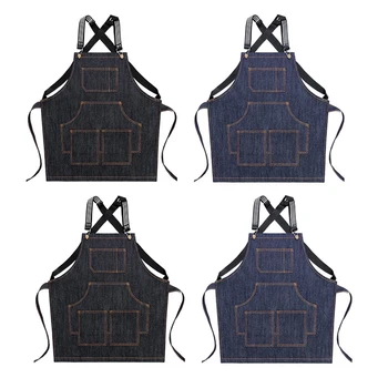 

Salons Hairdressing Cape for Hair Cutting Apron Denim Barber Hair Cutting Dyeing Cape Hairdresser Cloth Hair Styling Accessory