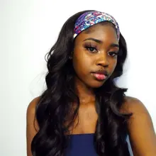Diadema de 26 pulgadas para mujeres negras, sin pegamento, ajustable, resistente al calor, sintética, sin Gel, fácil de llevar