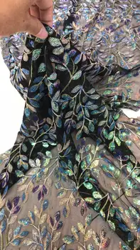 

Sat-9.9219 Hot selling african sequins lace fabric tessel fringel embroidered tulle mesh lace fabric