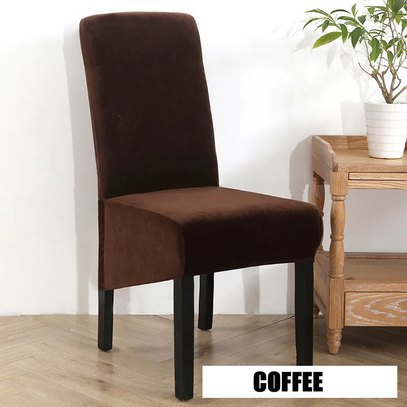 Coffee Плюшевый Чехол для стула стульные защитные противообрастающие Чехлы для сиденья - Цвет: Coffee