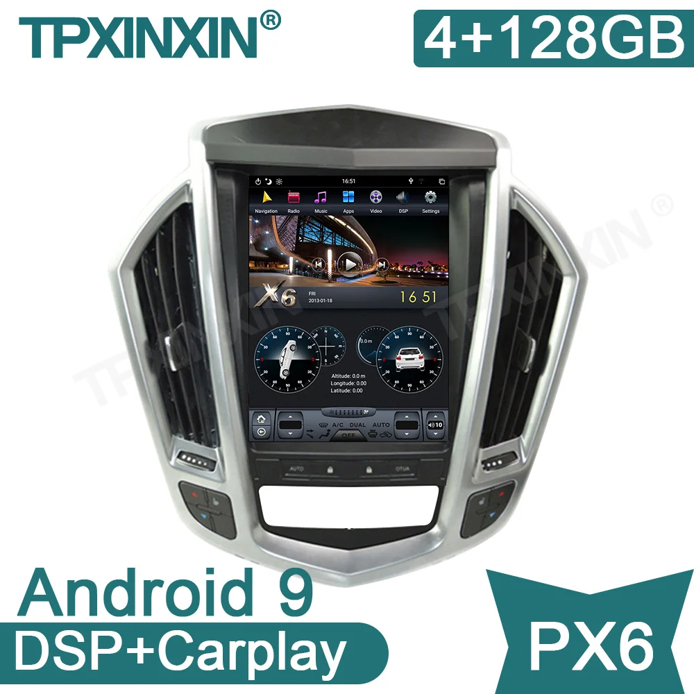 

4 + 128G для Cadillac Old SRX 2009-2012 автомобильный мультимедийный плеер стерео экран Tesla PX6 радио аудио GPS навигация головное устройство