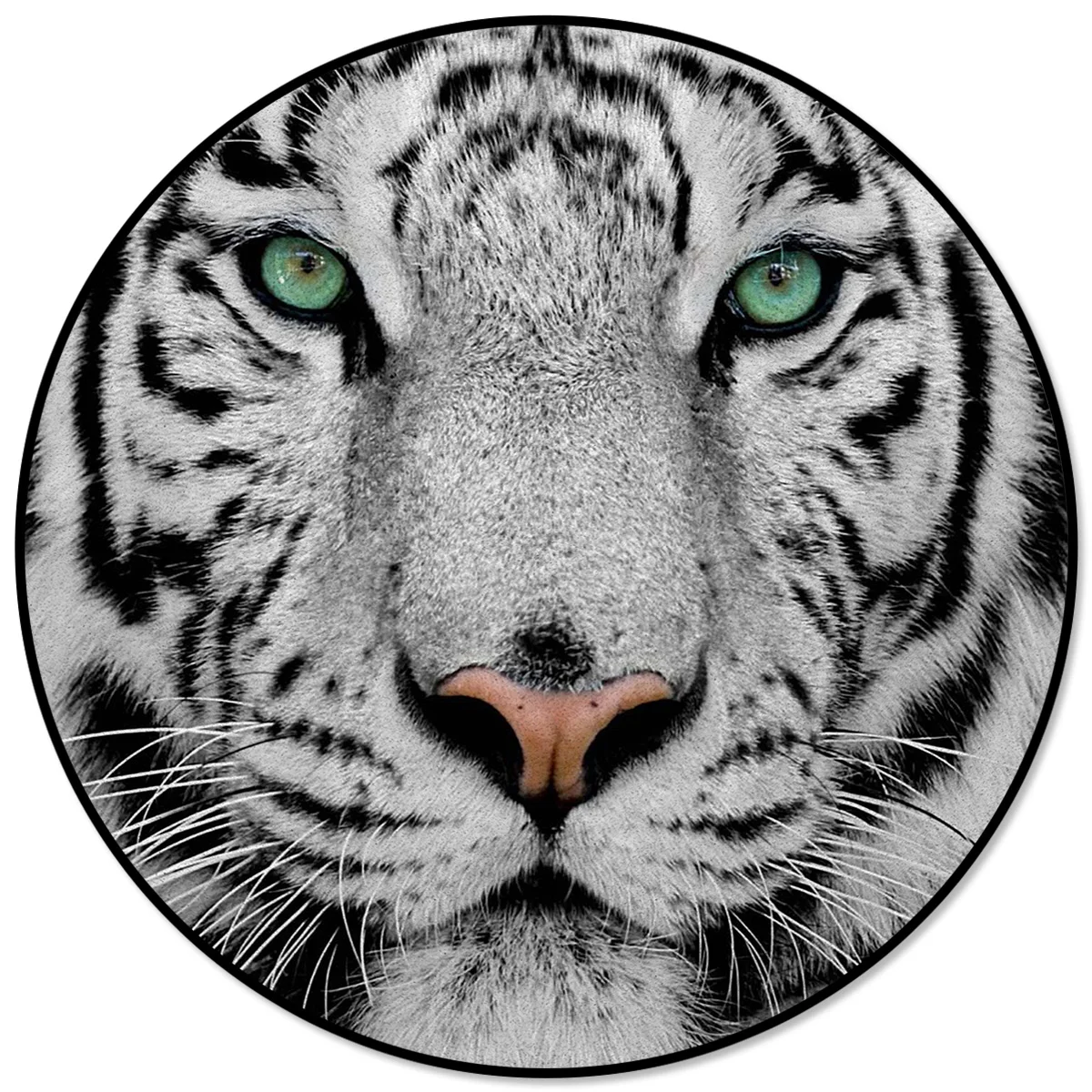 Белый тигр лицо зеленые глаза круглый ковер очиститель кухонные коврики пледы коврики двери Свадебные офисные женские виниловые девушки дети кафе