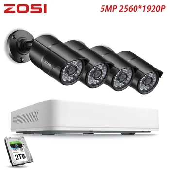 

ZOSI 8 Channel HD 5MP Nightvision View Security Detection Video Camera System with CCTV Bullet Camera 2TB HDD Hard Disk DVR Kit