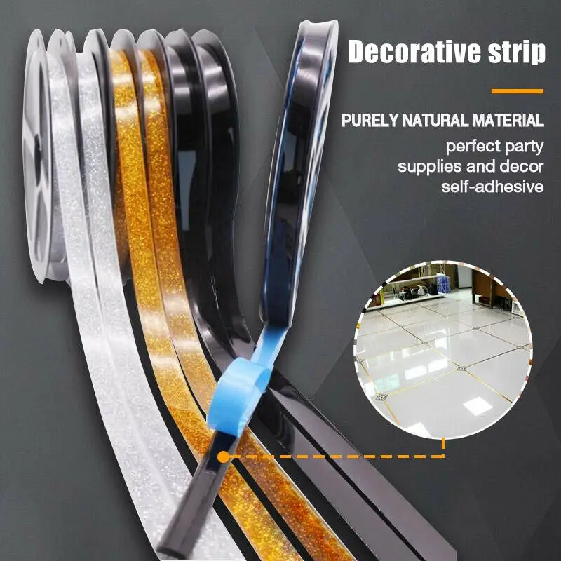 

Seam Line Tile tape Self Adhesive Waterproof Ceramic Wall Floor Crevice Line Sticker Decoration Tape 0.75cm/1cm/1.5cm/ 2cm Width